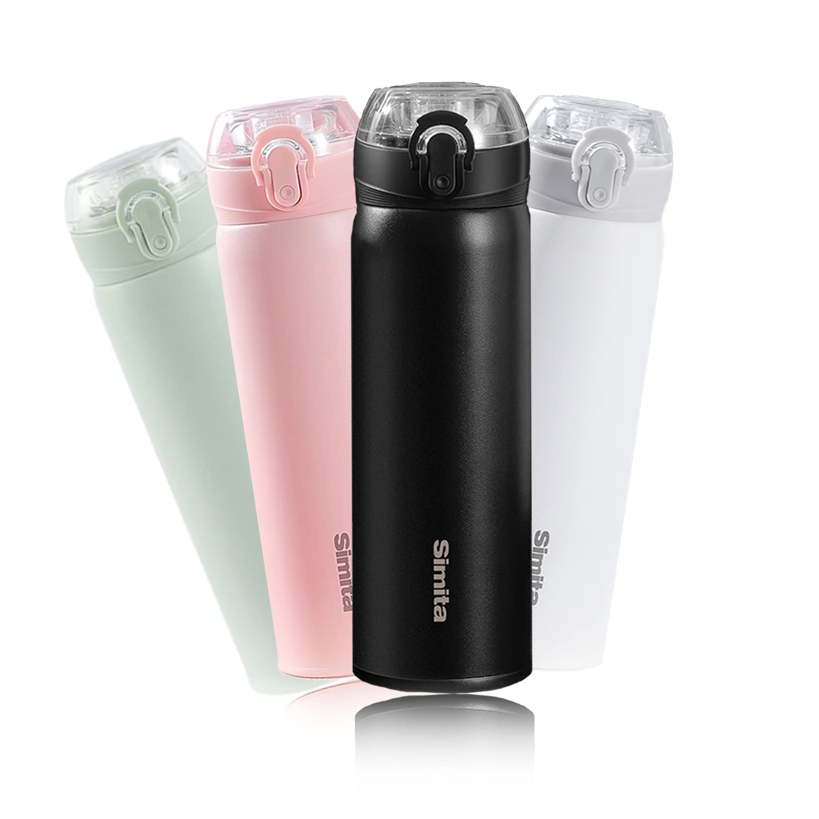 DEARART 17oz Black Insulated Water Bottle No Straw, Vacuum Mug Stainless Steel Keep