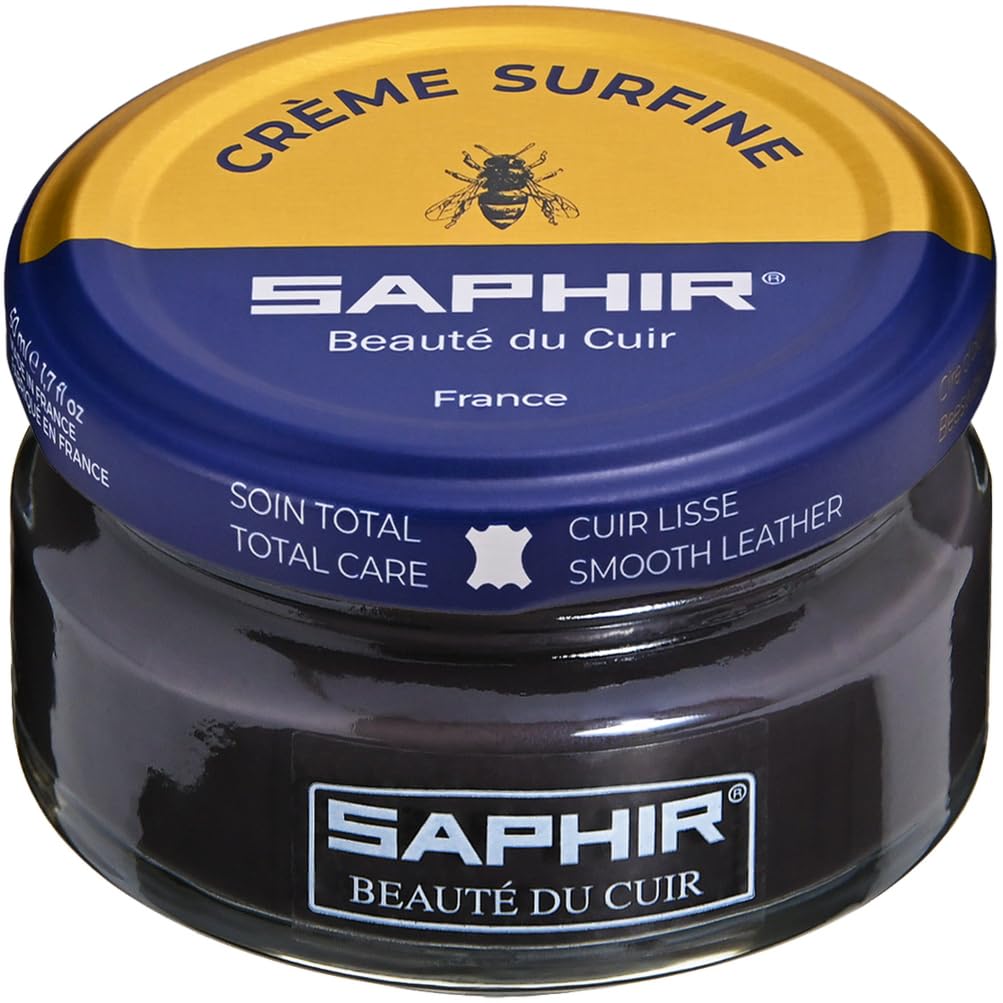 Saphir 9550032 Fine Beeswax Shoe Cream and Polish, 1.7 fl oz (50 ml), Emulsifying, Moisturizing, Recoloring, Glossy