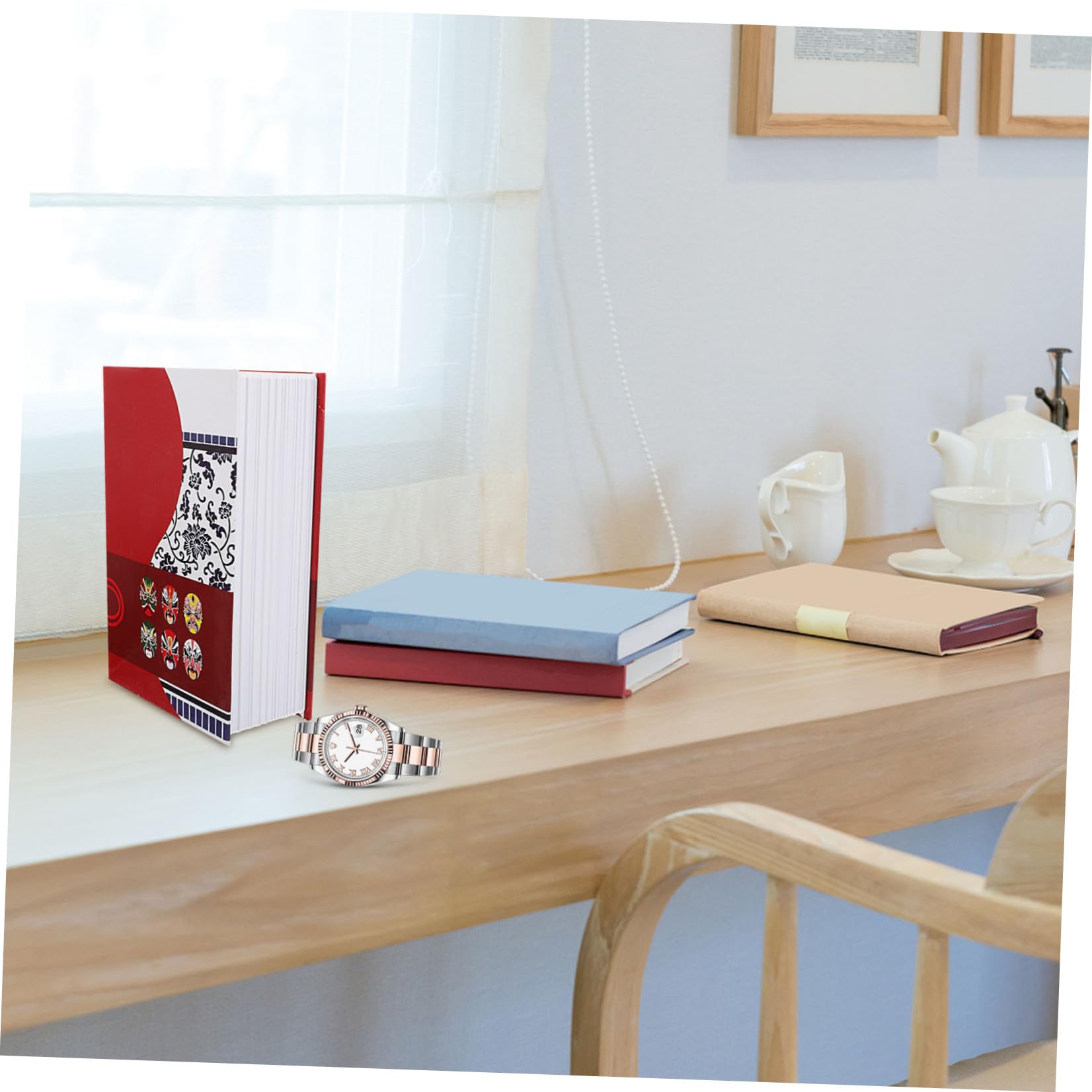 WOONEKY Cassetta Di Sicurezza Con Codice A Libro Mini Cassaforte in Metallo Cassaforte A Libro Nascosto Per Denaro