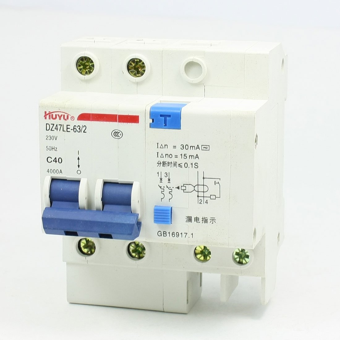 AexitAC (Distribution electrical) 230 ν 40A 2 Poles Overload Protection ELCB Earth Leakage (86ry298qf62) Circuit Breaker