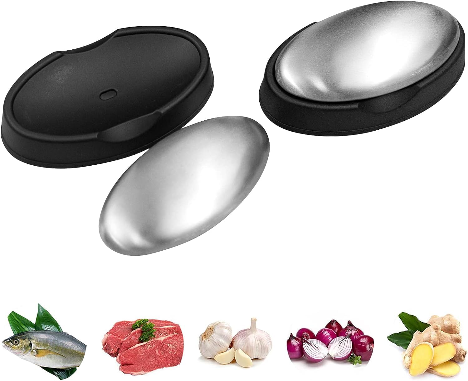 Saponetta in Acciaio Inox, Saponetta Odore in Acciaio Inox, Sapone Inox Antiodore, Barra di Sapone in Acciaio Inossidabile Che Elimina Gli Odori Come I Profumi di Aglio e Cipolla di Pesce Dalle