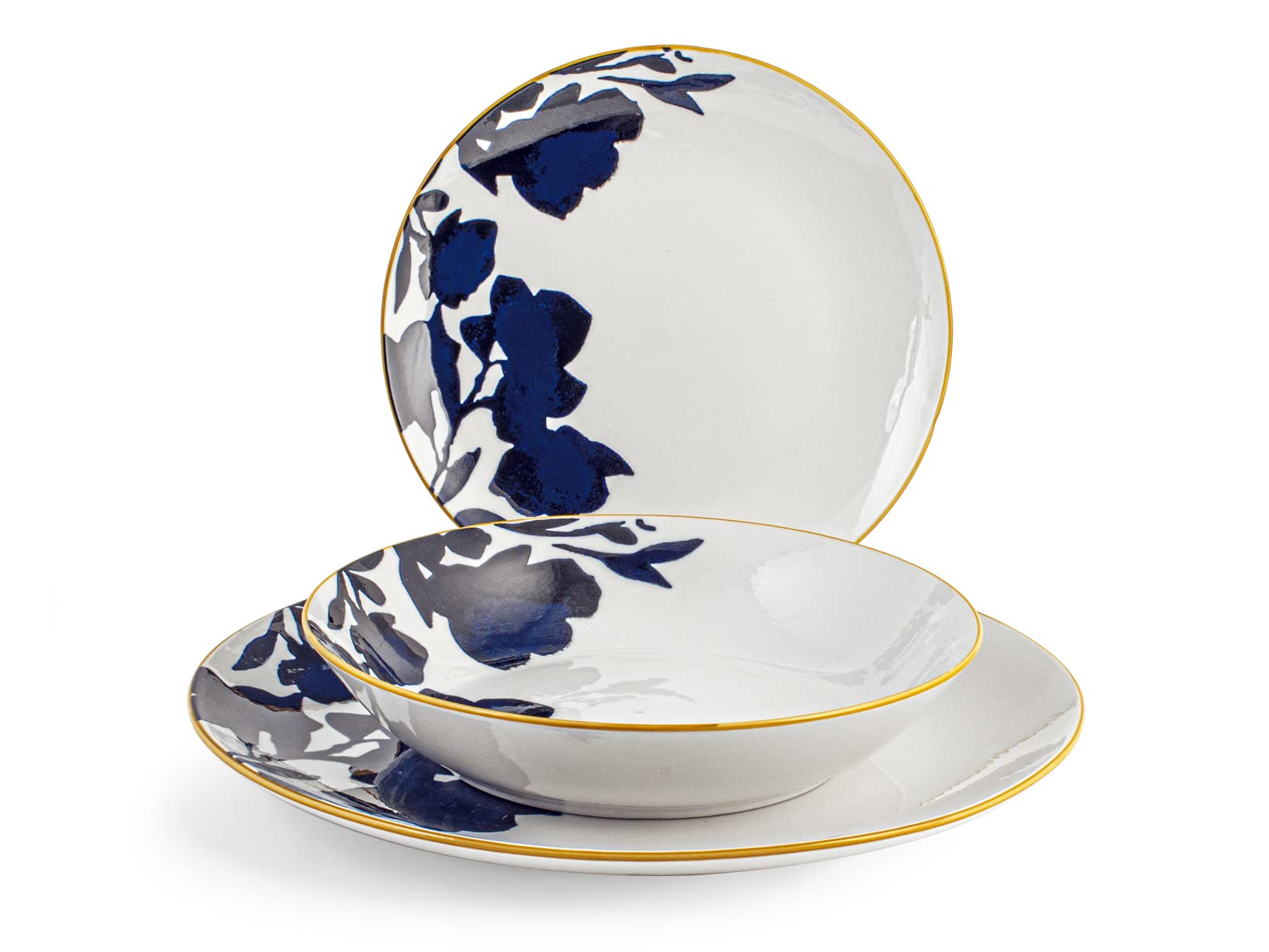 Home 9185700 Servizio Mirage, Porcellana, Decorata sotto Smalto Forma Coupe, 18 Pezzi, Porcelain