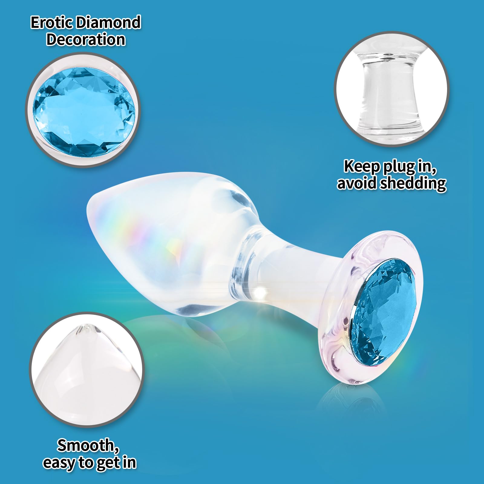 Amazon.com: Crystal Glass Anal Plug with Luxury Jewelry Butt Plug Fetish  Anus Stimulation Unisex Adult Anal Sex Toy (Light Blue, S) : Health &  Household