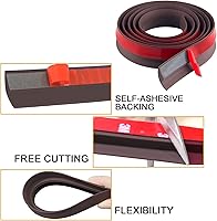 Vista 3 de Tira de Transición de Goma para Piso Autoadhesiva Alfombra a Azulejo Tira de Transición para Bordes de Umbral con Altura Menor a 5 mm/0.2in