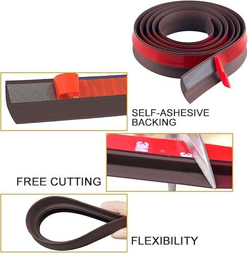 Miniatura 3 de Tira de transición de goma para piso, autoadhesiva de alfombra a azulejos, tira de transición de borde para transiciones de umbral con una altura