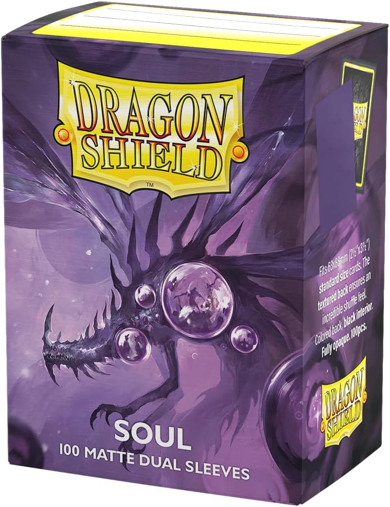 Matte Dual Standard Size Card Sleeves | 100 CT - Smooth & Tough Premium TCG Sleeves - Compatible with Pokemon, Flesh & Blood, One Piece & Magic The Gathering | Soul