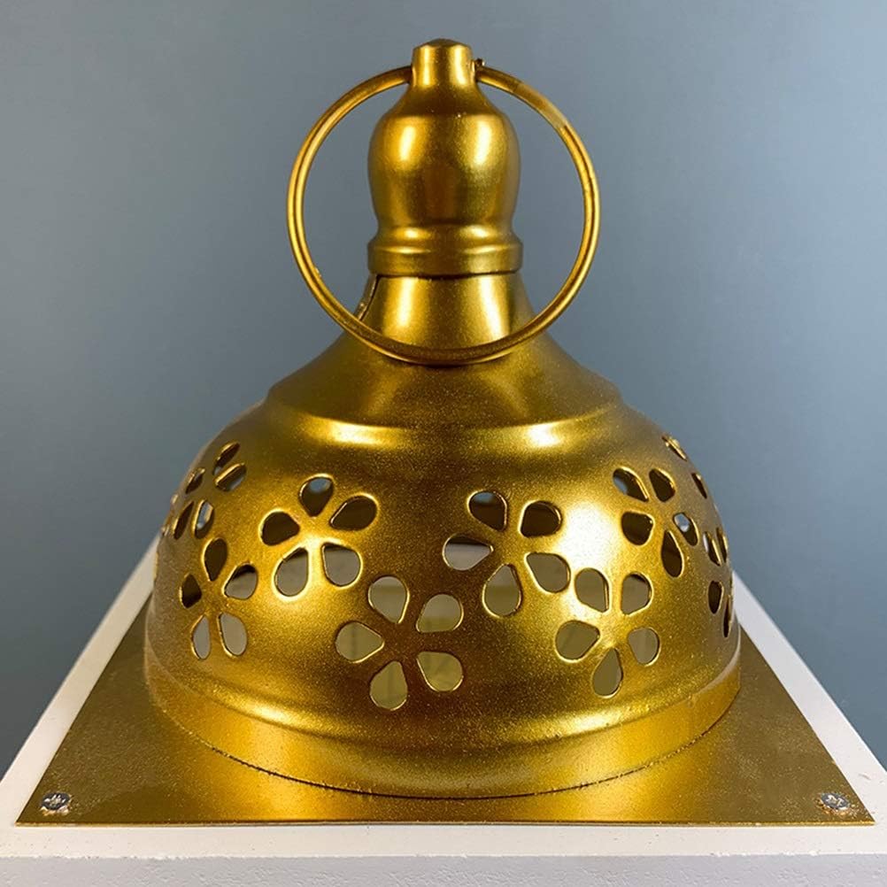 1PC Muslim Ramadan Storm Lamp Portable Wooden Lantern Eid Light Crafts Party Decor Hanging Ornament Craft for Home Outdoor (Color : 1) (2 )