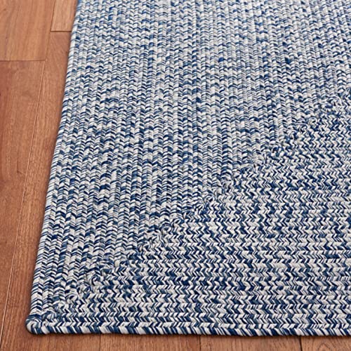 Tapete rectangular 2'3" x 4' azul oscuro e marfil miniatura 2