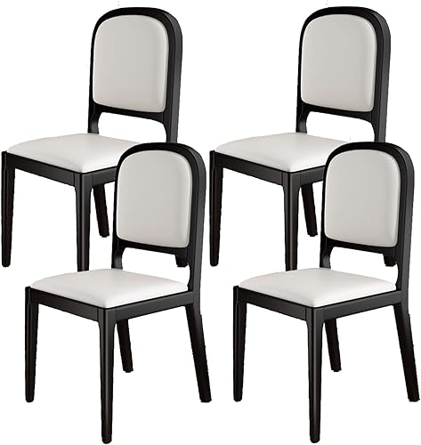 Miniatura 25 de Leather Seat Dining Room Chair with Back, Wooden Dining Chairs Set Kitchen Chair, Dining Room Chairs Armless Seat for Kitchen Living Room