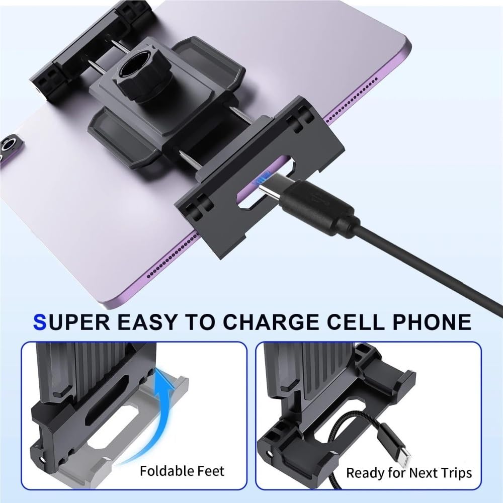 Support Universel pour Vélo Moto Tablette Monture Poussette Guidon Téléphone Extérieur De Conduite pour 4-13(Noir)