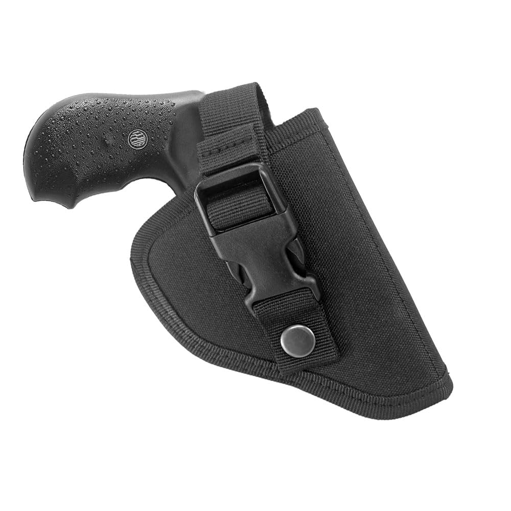 Tactical Belt Clip Revolver Holster Draw Outside The Waistband Holster Fits .22 .38 .357 J Frame Snub Nose 2" Revolvers LCR S&W Airweight Bodyguard Charter Arms Rossi