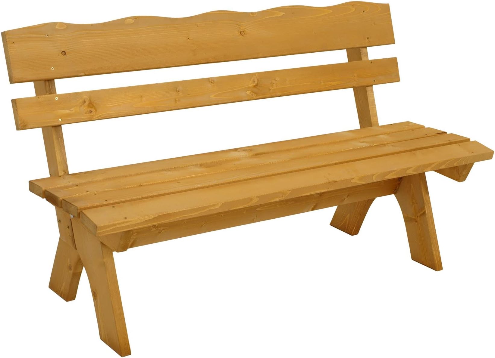 MR. DEKO® Gartenbank Bradford Teakholz Holzbank mit Lehne