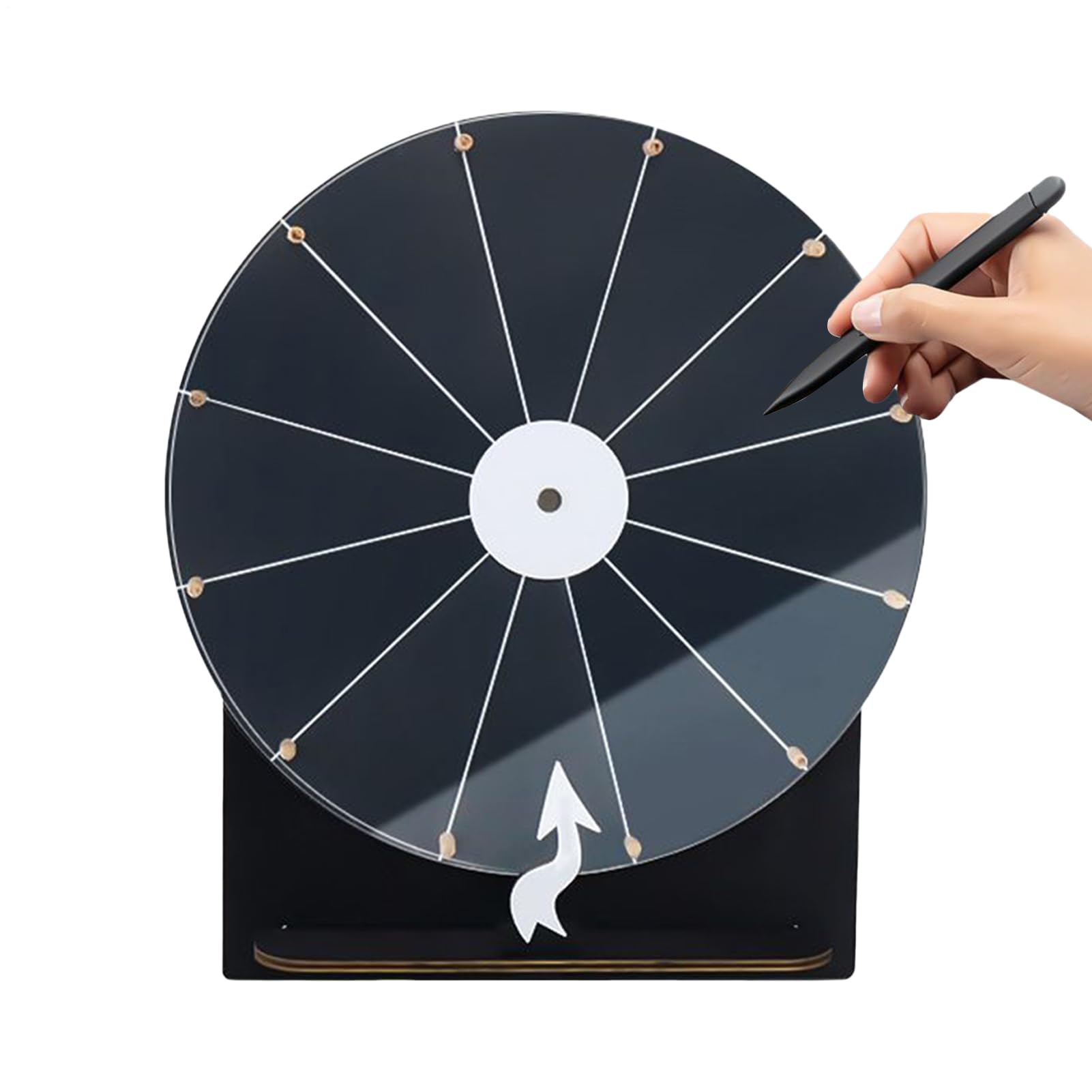 28cm Wooden Spinner Wheel - Family Rotating Game, Carnival Raffle, School Rewards Supplies, Fairs Parties, Birthday Teens Adults | Fun Accessory Entertainment Home