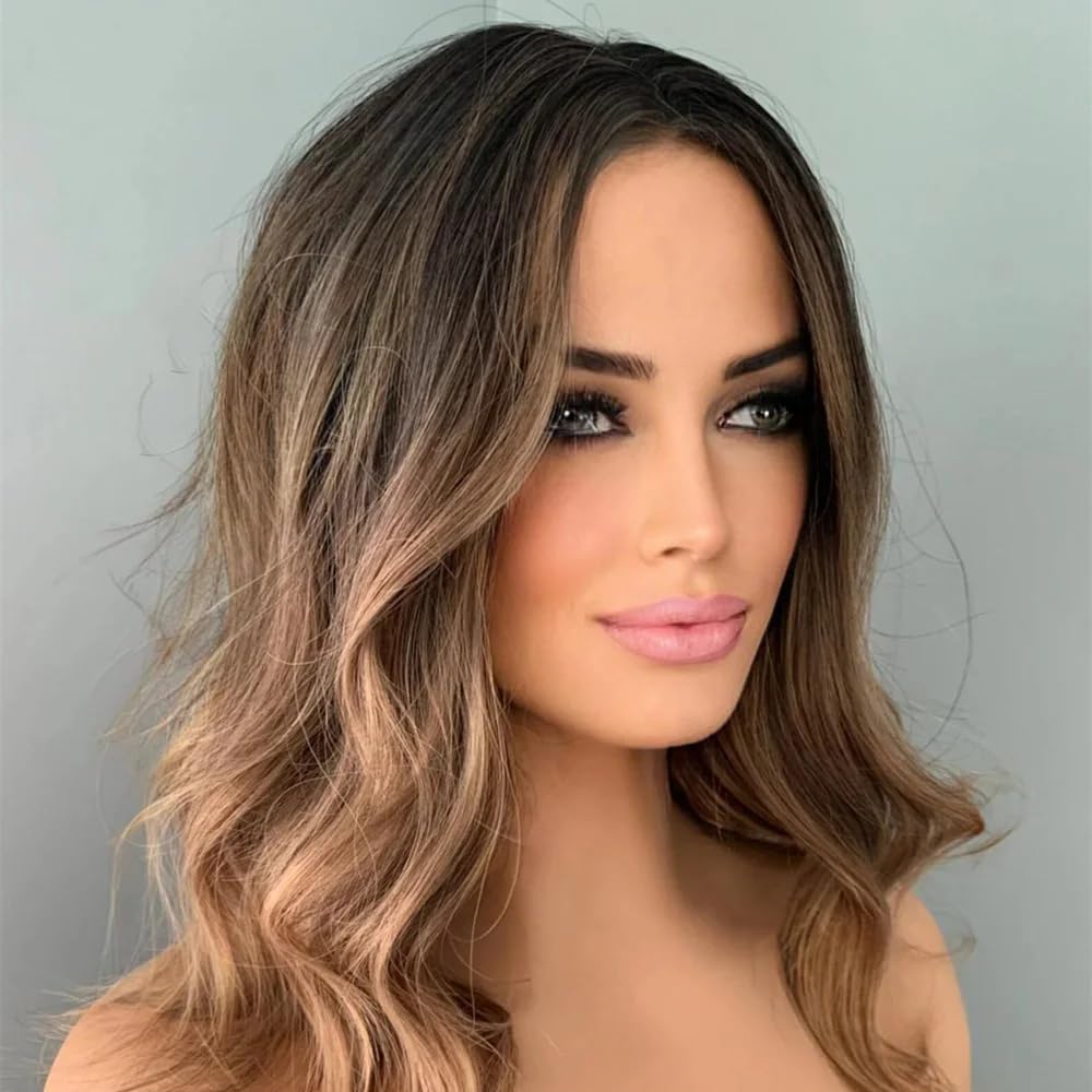 13x4 lace Short Bob Body Loose Wig Shine Highlight Omber Strawberry Honey Blonde Chocolate Brown #4/27 Color HD Transparent Lace Front Wig 150% Density Glueless Human Hair Wigs Brazilian remy hair