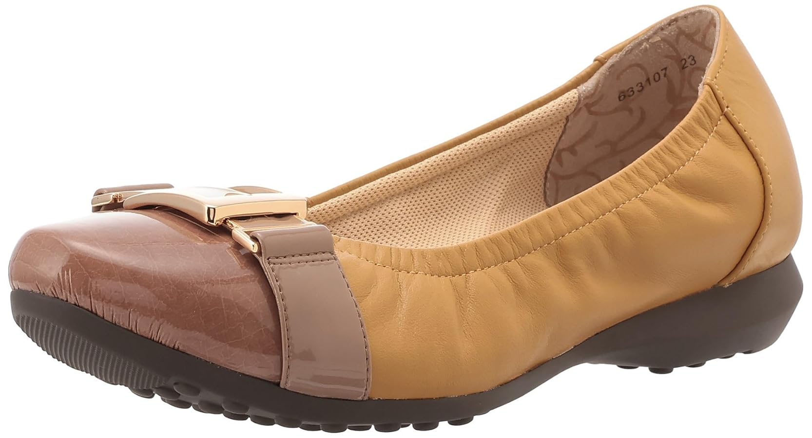 【美品】HIMIKO ゴールドフラットシューズ　24.5センチ Amazon | 卑弥呼(ヒミコ) スクエアバックルスニーカーパンプス