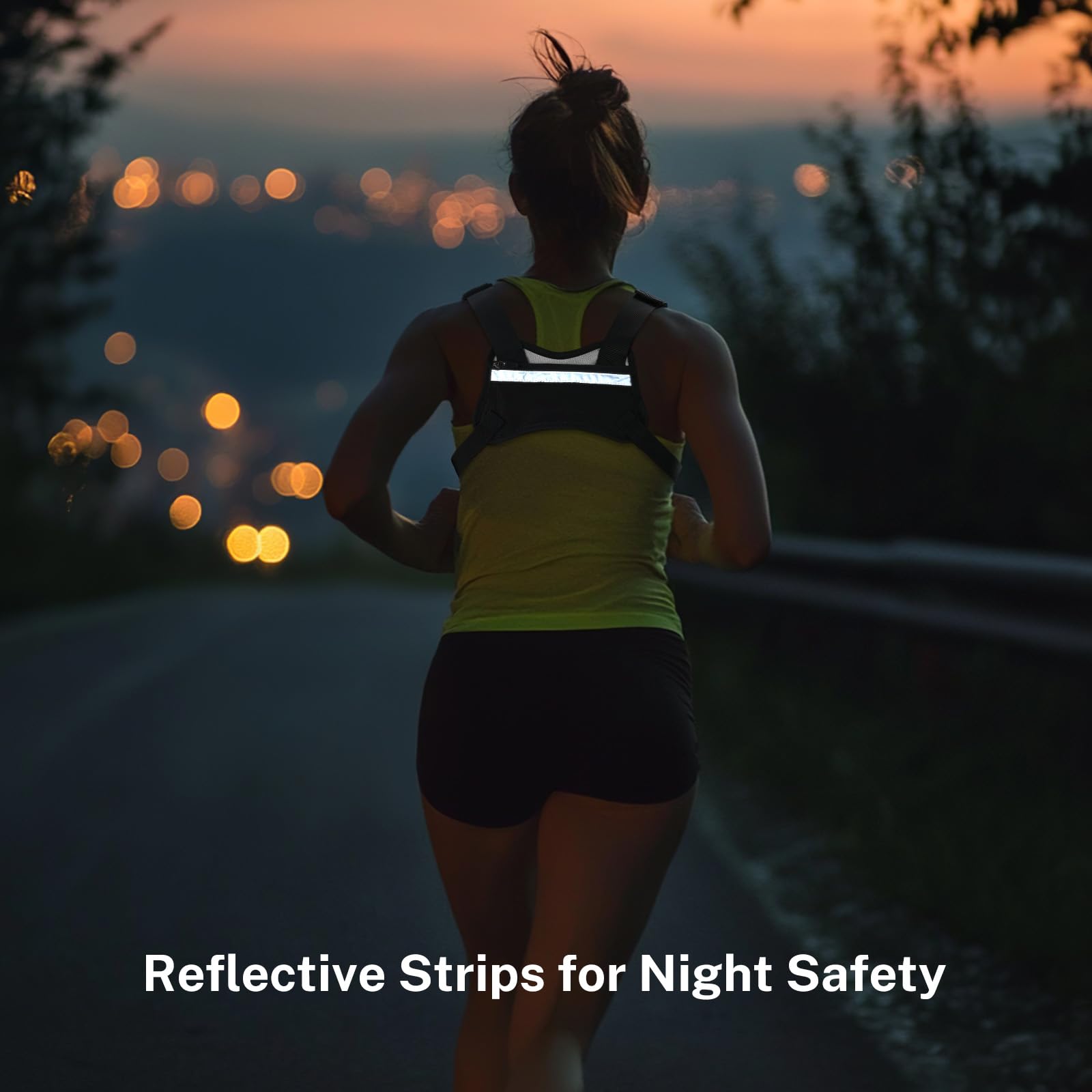 NOOLA Paquete de pecho, chaleco reflectante para correr para mujeres y hombres, bolsa de pecho ligera con soporte para teléfono, accesorios para correr