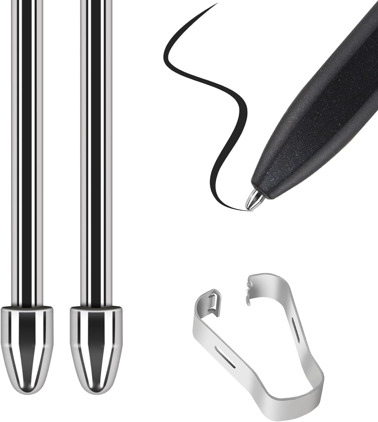 VOVIPO Replacement Pen Tips for Remarkable 2 Pen, No Worn Out Titanium Alloy Replacement Pen Tips Nibs Compatible with Remarkable 2 Pen,Scribe Premium Pen, Glalaxy S pen,Tips for EMR Stylus,2pcs