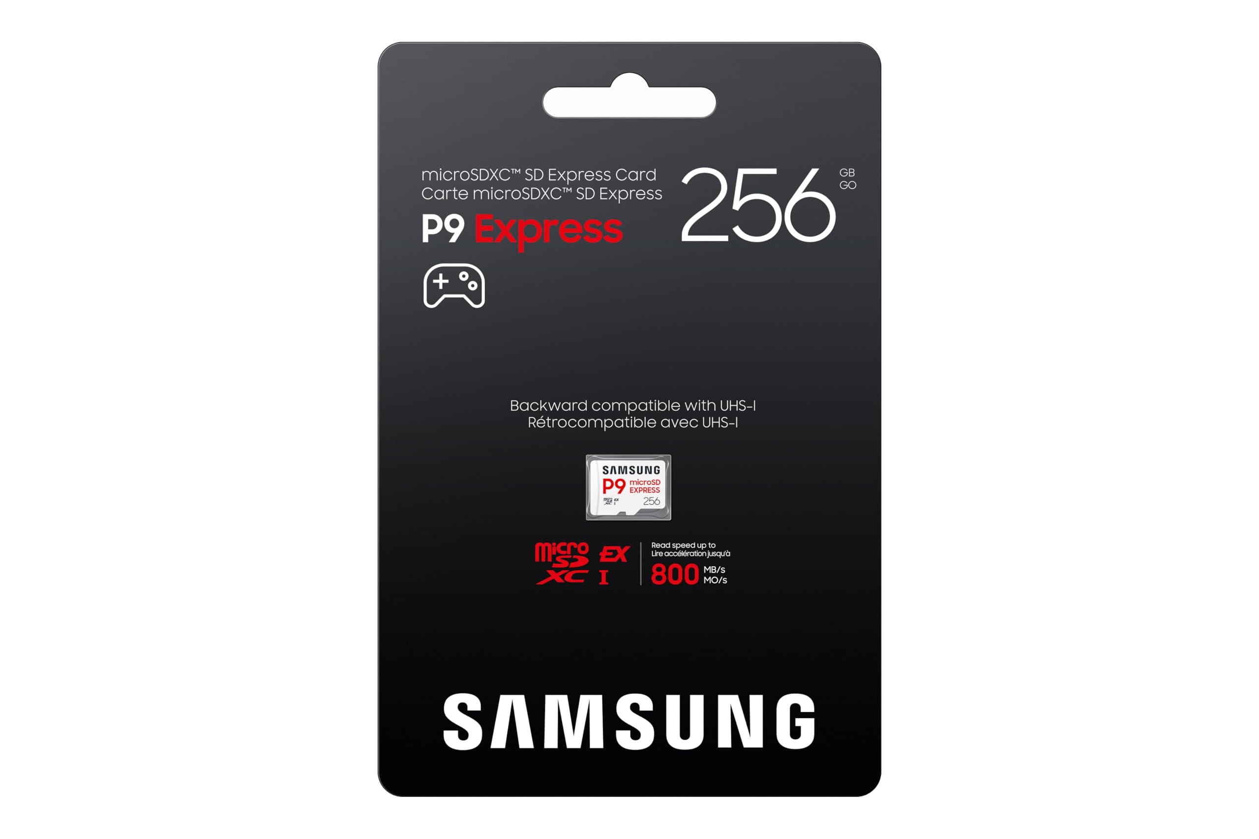 Samsung P9 Express microSD Express 256 GB, High-Speed Gaming Speicherkarte für Nintendo Switch 2, bis 800 MB/s Lesen, bis 200 MB/s Schreiben, Für 4K UHD Video, Konsolen und Kameras, MB-MK256T/WW