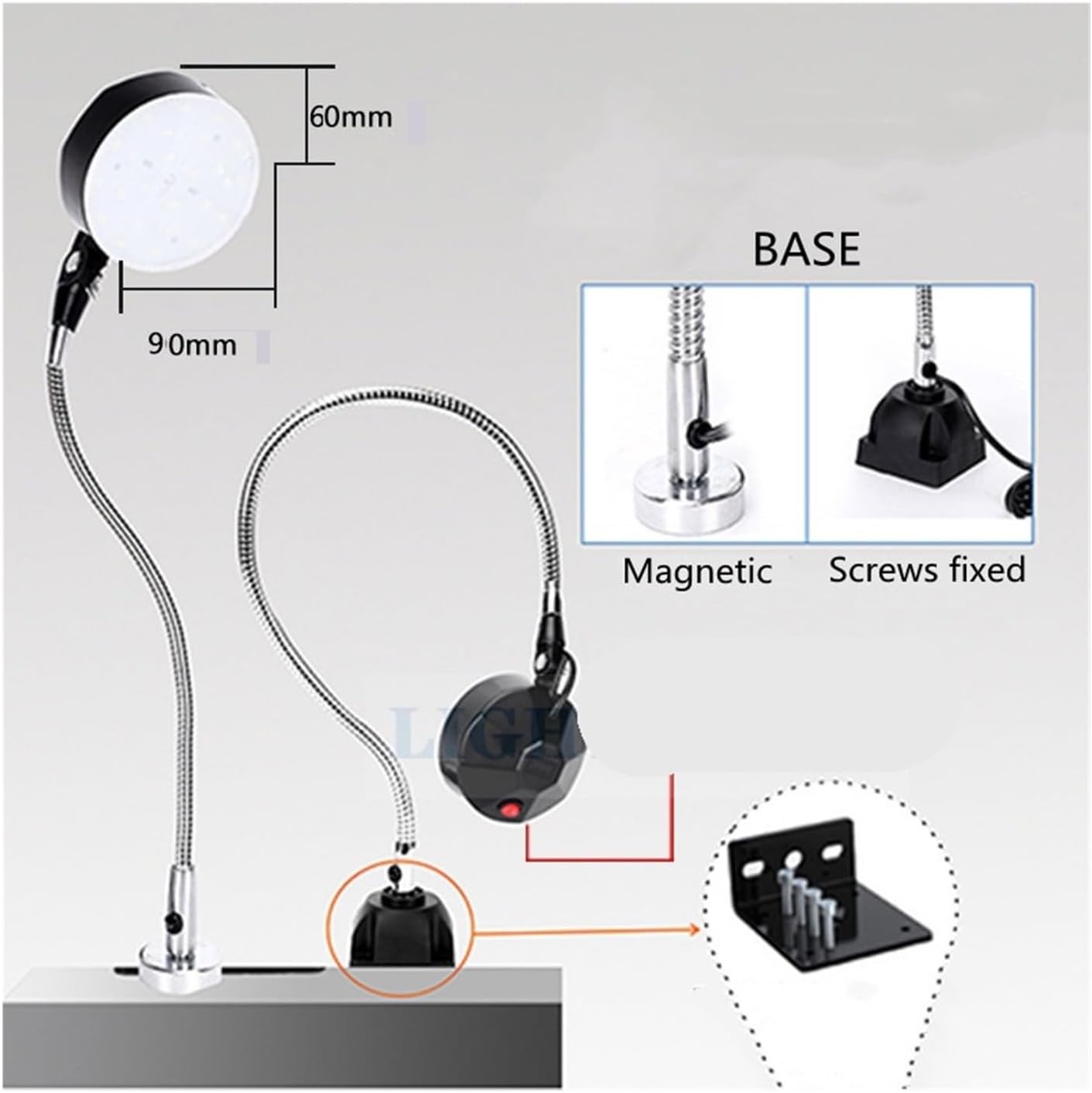 Led Machine Tool Working Light 24v CNC Lathe Punch Milling Magnet Lamp 220v(Magnetic Base,450mm 8W 24V)
