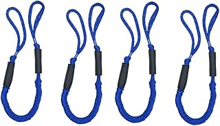 HANXIUCAO 4 sztuki Bungee Dockline akcesoria do łodzi Jetski SeaDoo WaveRunner kajak Pontoon wiosłowanie dla mężczyzn prezent (niebieski)