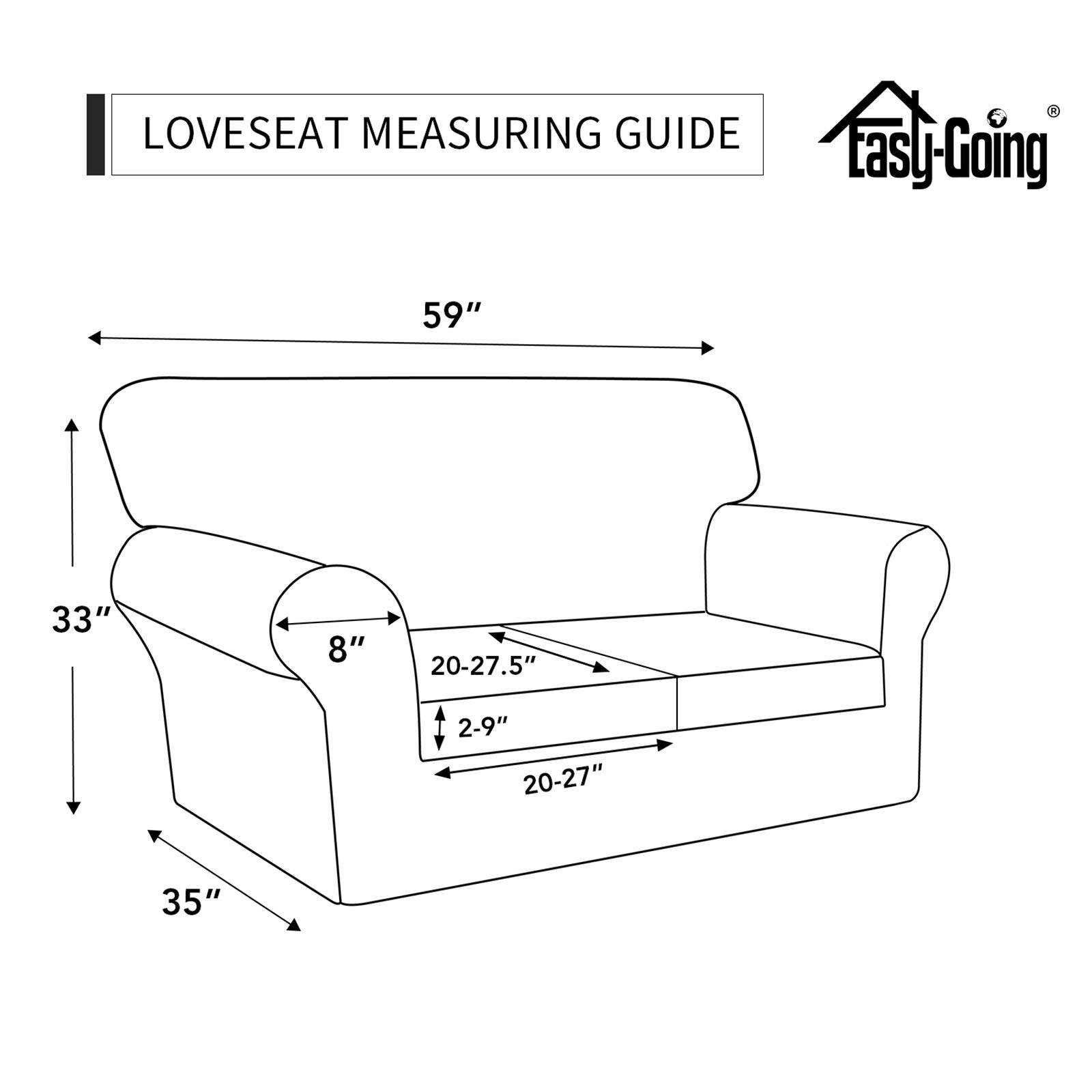 Easy-Going 3 Pieces Stretch Soft Couch Cover for Dogs, Washable Sofa Slipcover for 2 Separate Cushion Couch - Image 3