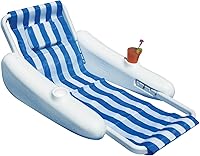 Vista 2 de Silla flotante Sunchaser de 66 pulgadas con respaldo a rayas azules y blancas