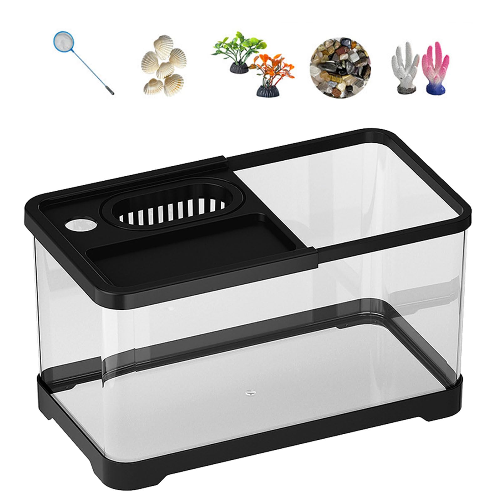 Réservoir à poisson avec éclairage doux amovible pour maison et terrasse