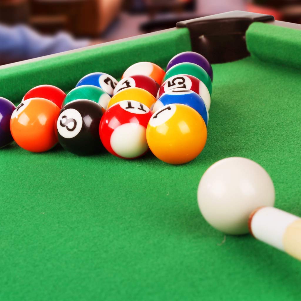 HOBBYTECH Mini Jeu Billard de Table sur Pieds 51 x 31 x 9.5cm Top Pool Set avec Accessoires Queue Boules avec Cadre Triangulaire