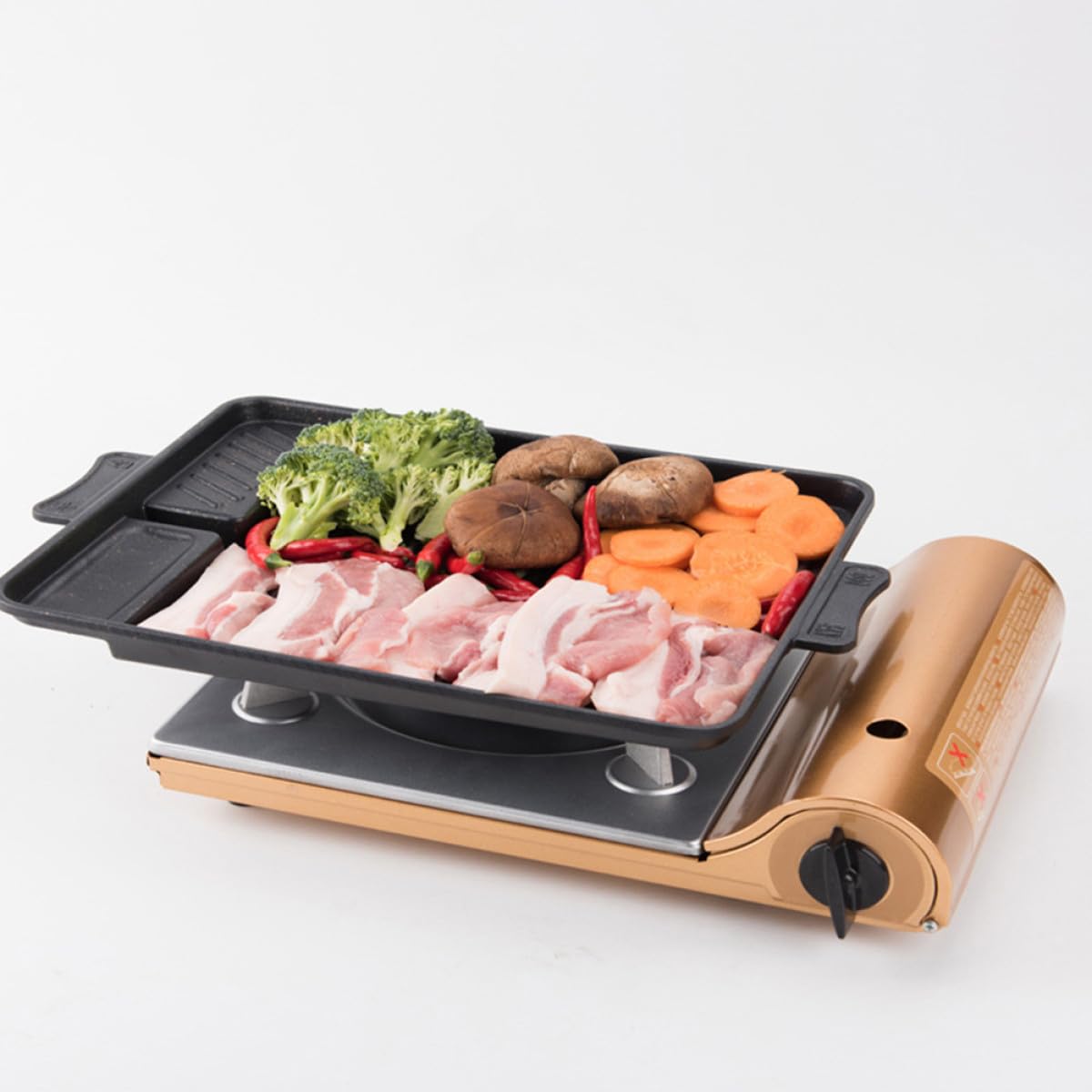 SUPVOX Teglia Barbecue Piastra Grill Antiaderente in Lega di Alluminio Nera
