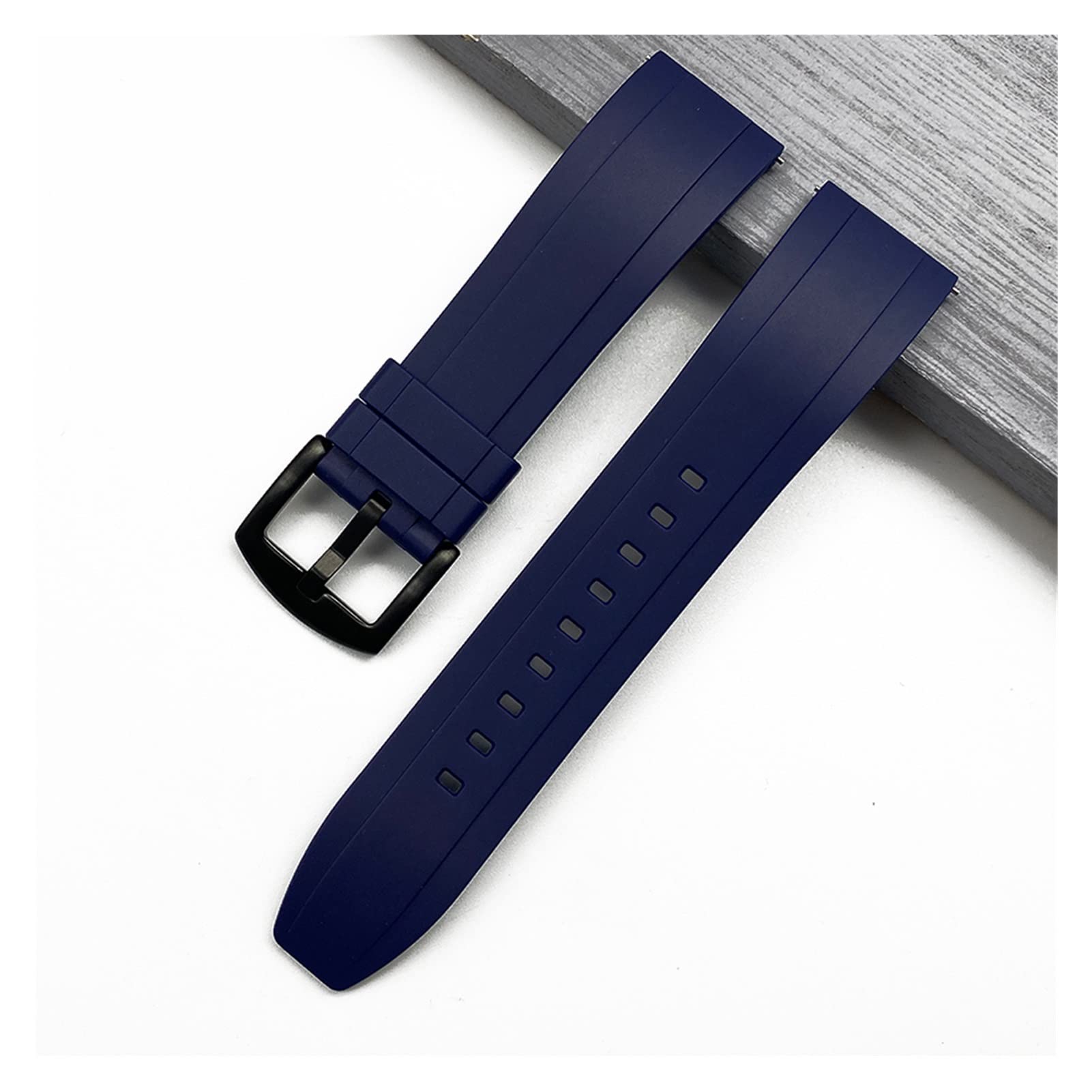 Bande de montre 24mm silicone bleu accessoires de montre hommes femmes