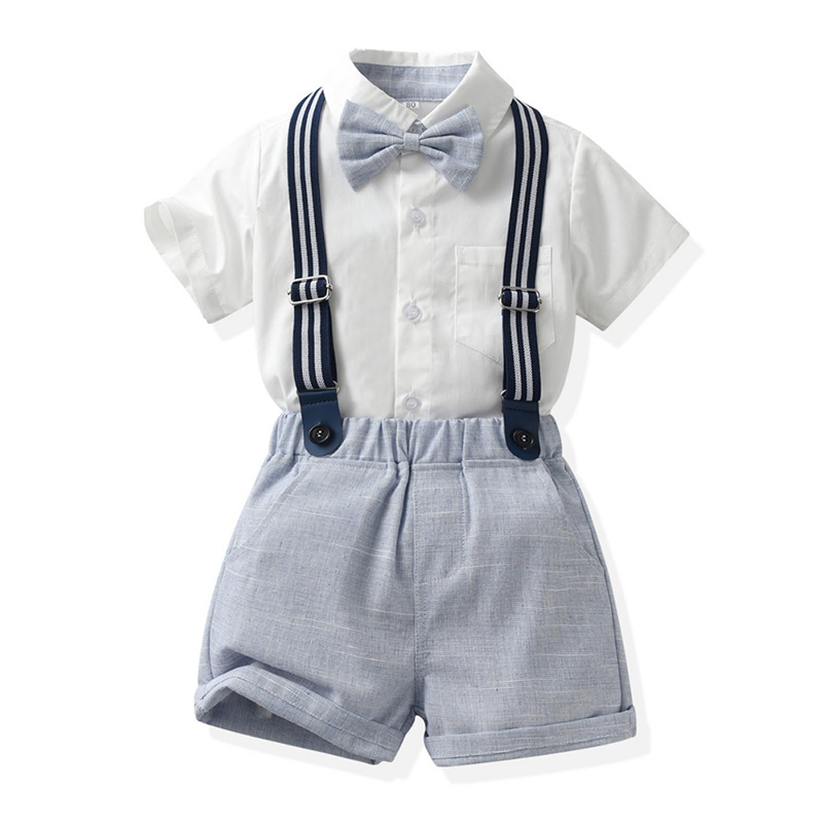jeune enfant garçon Summer gentleman set chemise à manches courtes avec Bow Sling shorts set 1-8 ans