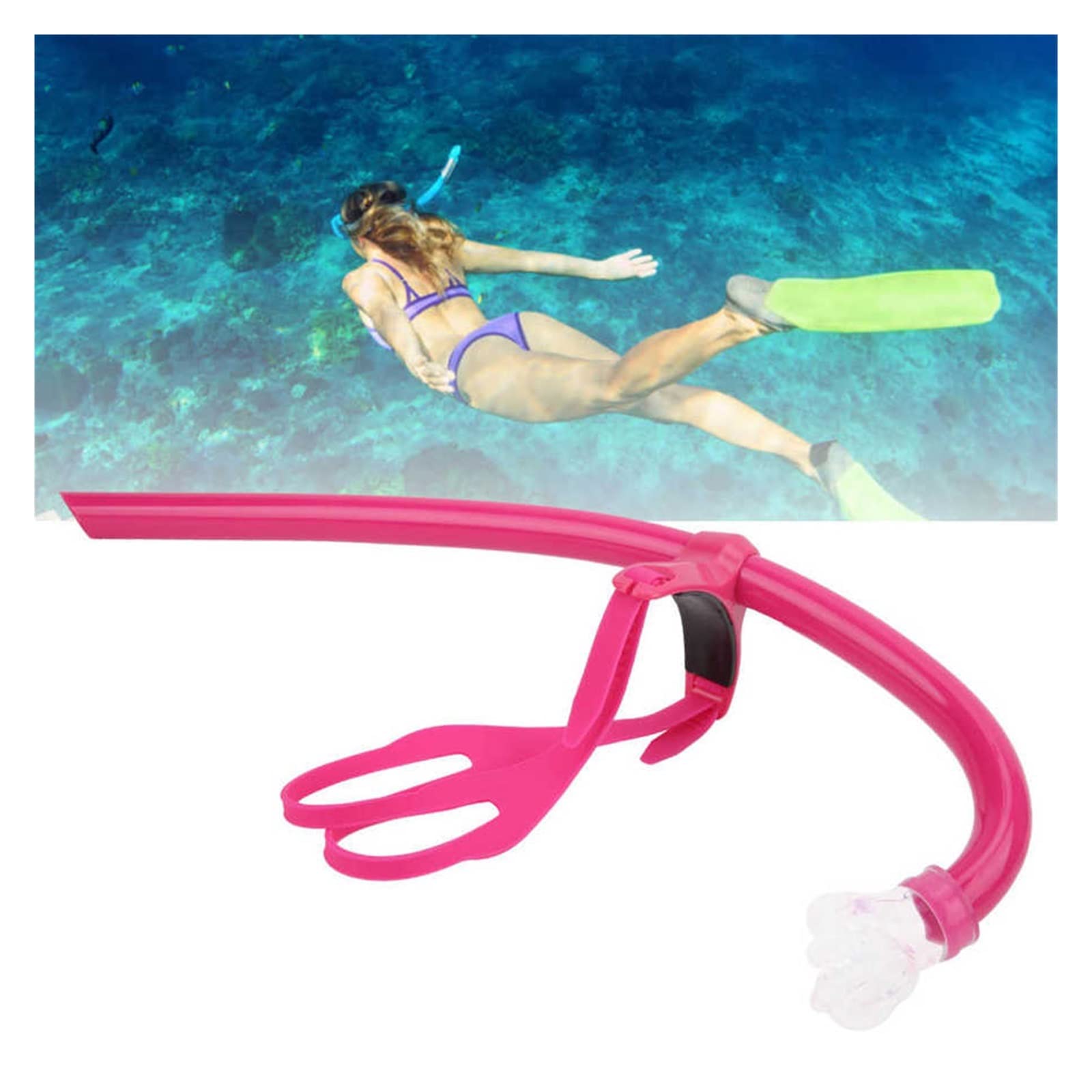 AmAzwi Tauchen Schnorchel Schwimmvorderattröhre mit Silikon -Mundstück Schwimmtraining Atemausrüstung Tauchausrüstung für Tauch- und Schnorchelaktivitäten (Color : Blue)