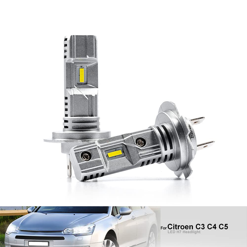 H7 Lampadine per fari a LED per Citr.oen C3 C1 C4 C5 DS3 DS4 DS5 Lampadine a LED H7 per Citr.oen C3 Anabbaglianti H7 Faro 6000K LED bianco H7 Mini Dimensioni