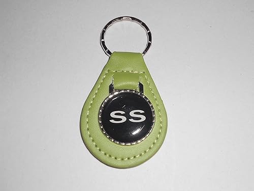CHEVELLE CAMARO MONTE CARLO IMPALA NOVA SS LOGO DE CUERO LLAVERO - VERDE LIMA