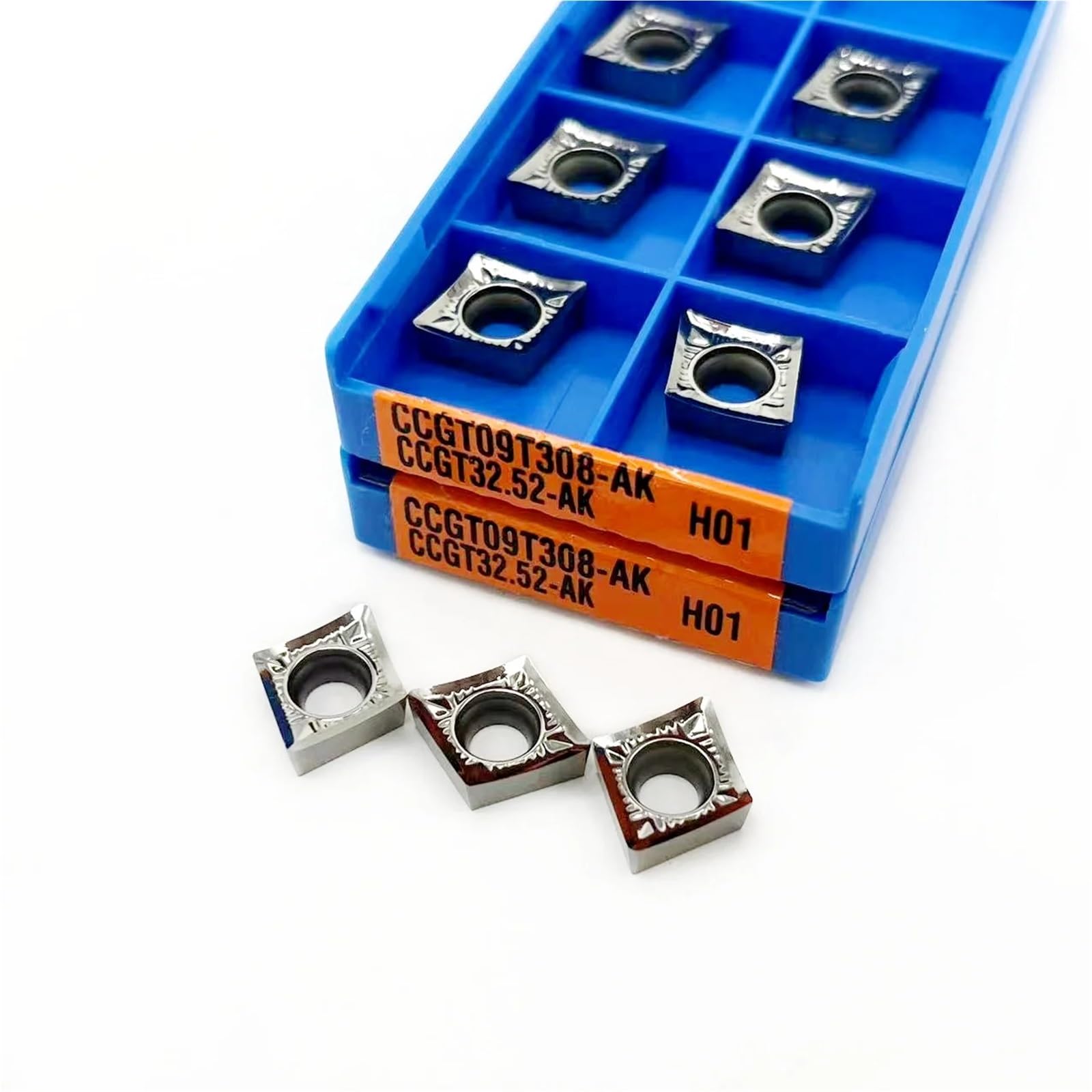 Herramienta De Torneado Corte Interno CNC Indexable Inserción Carburo Aluminio 10 Piezas(CCGT09T302 AK H01)