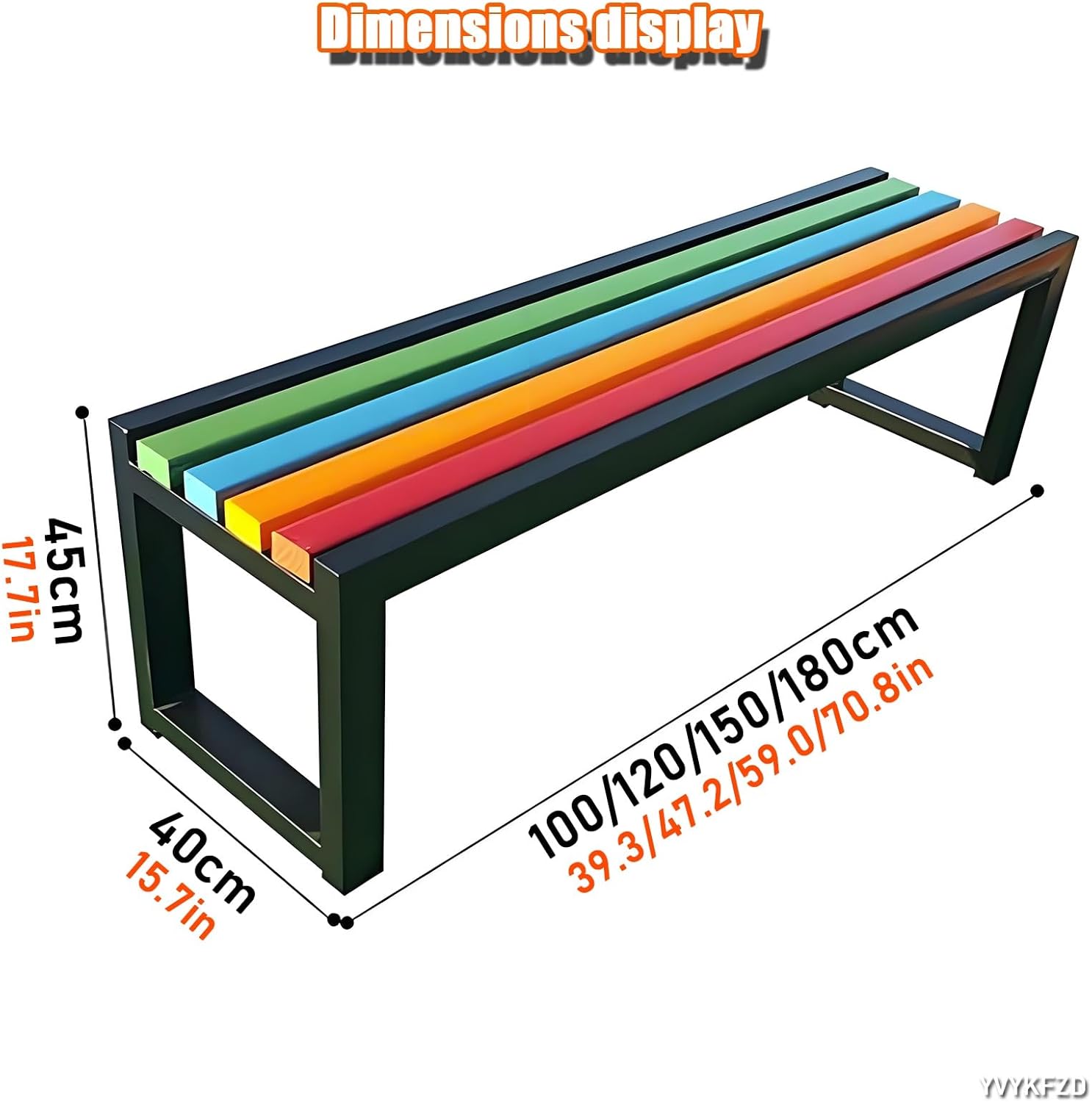 YVYKFZD Outdoor Patio Garden Bench, Traditional Park Bench Seat, Backless Benches Loveseat Chair, Minimalist Leisure Chair Seat, for Beach, Sunbathing, Pool, Lawn, Porch, Path(P,100cm/39.3")