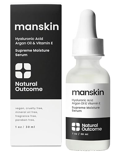 Man Skin Supreme Moisture Serum Mens I Mens Suero facial antienvejecimiento de día y noche I Suero de humedad avanzada con ácido hialurónico, aceite