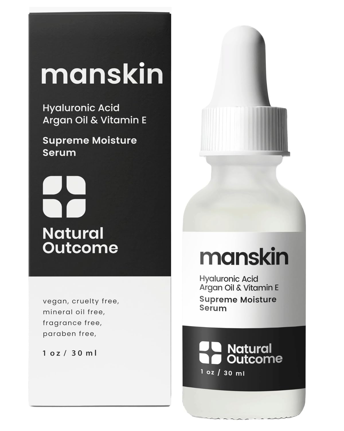 Man Skin Supreme Moisture Serum Mens I Mens Anti-Aging Day & Night Facial Serum I Advanced Moisture Serum with Hyaluronic Acid, Argan Oil & Vitamin E