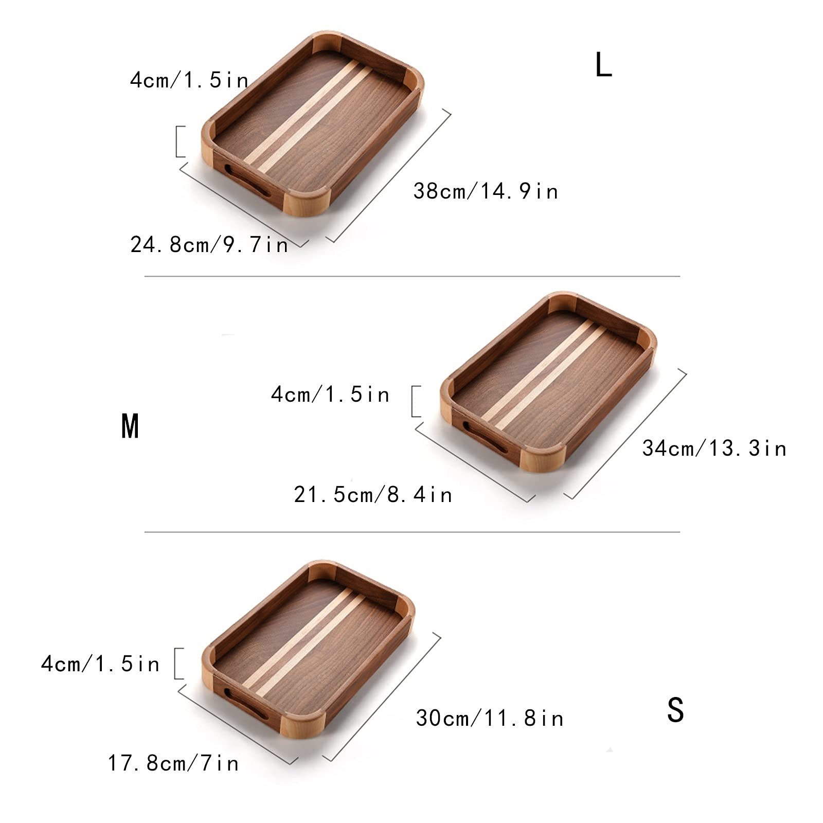 Vassoio Portaoggetti da Scrivania Vassoio for serving e piatto, impugnatura rettangolare in legno, vaschetta da serpente intarsiata e spuntata, vassoio for la colazione, elegante arredamento agrituris