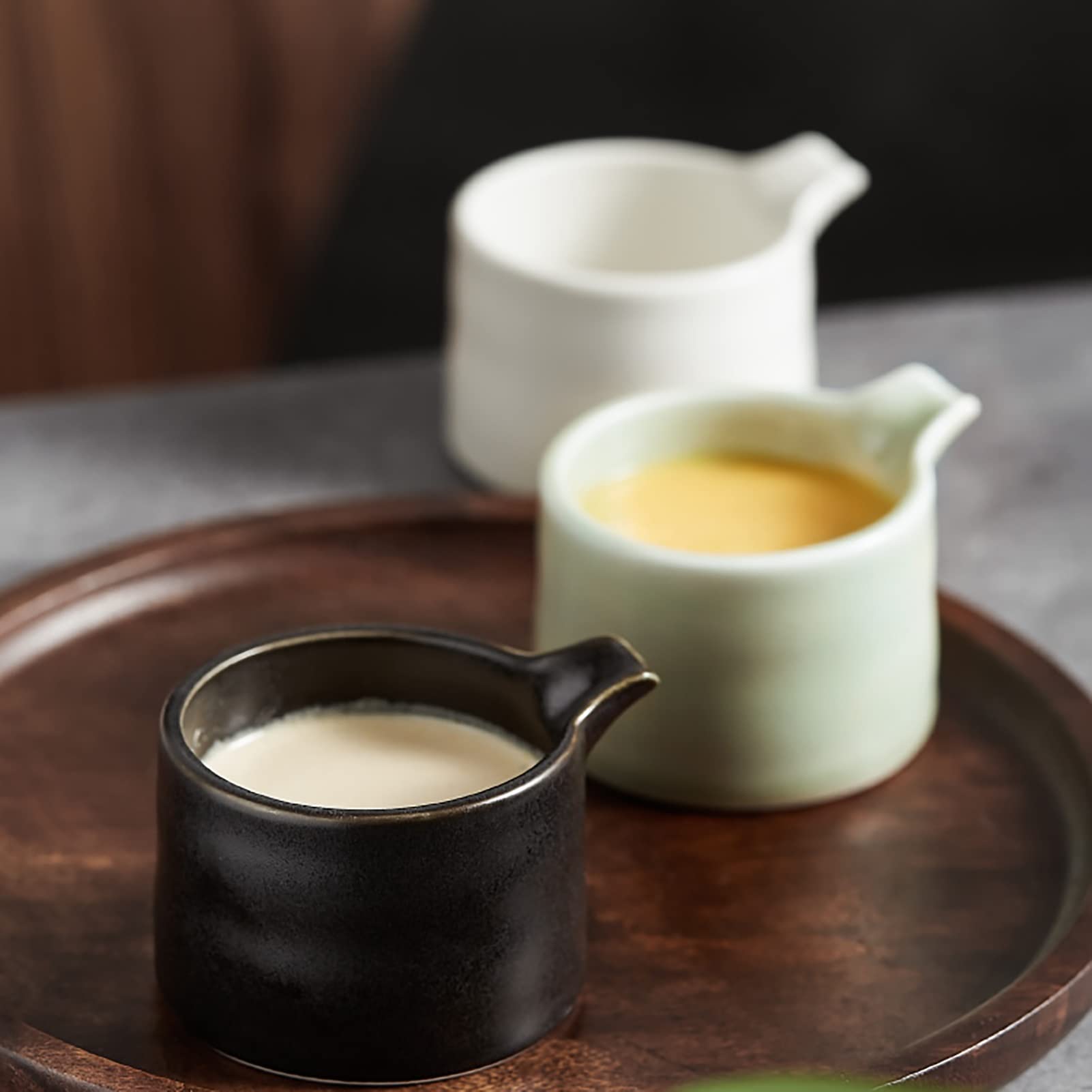 MRKU Pot à Lait Multifonction en céramique et Porcelaine, 120 ML, Facile à Verser. Utilitaires : saucière, Tasse à Eau, pichet, crémier, Distributeur de café, sucrier, Sauce.