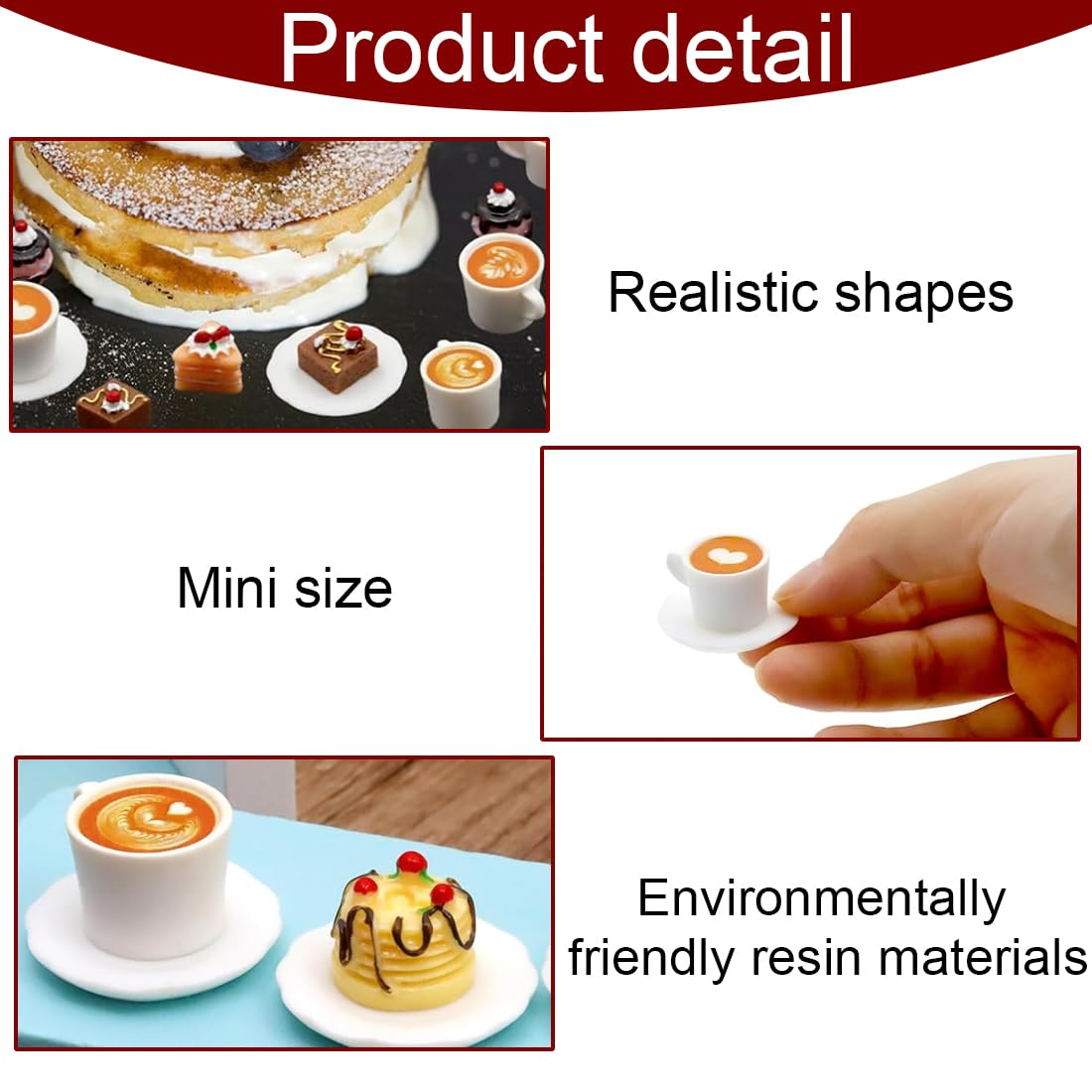 OUDQFCJ Set De 10 Miniaturas De Comida Para Casa De Muñecas | 5 Tazas Y 5 Platillos De Café | Detalle Realista Para Escala 1:12