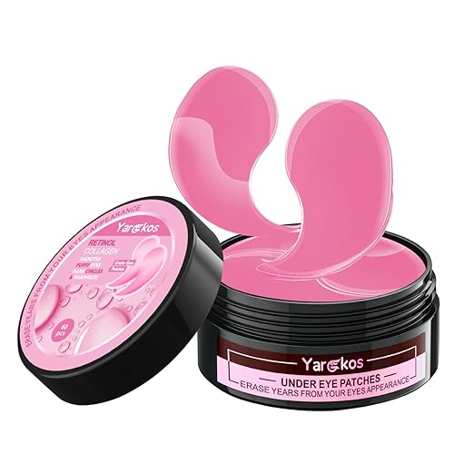 Yargkos 60 parches rosas para debajo de los ojos, 30 pares de máscaras debajo de los ojos para ojos hinchados, tratamiento de ojeras, almohadillas Yargkos 60 parches rosas para debajo de los ojos, 30 pares de máscaras debajo de los ojos para ojos hinchados, tratamiento de ojeras, almohadillas