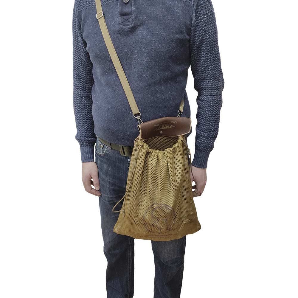 Acropolis Morel & Pilz Jagdtasche - Futtertasche für Pilze - Haversack Crossbag - Futtertasche für Wandern, Camping, Jagd, Khaki, Medium