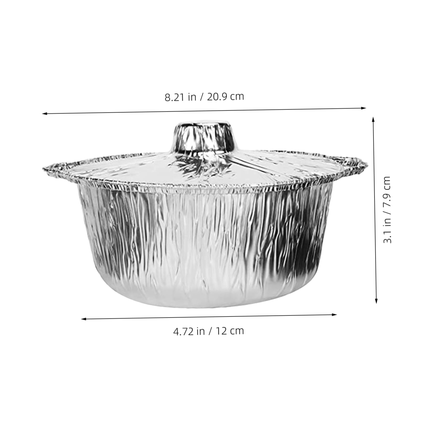 PRETYZOOM Outdoor Portable Tin Foil Cooking Pot Heavy Duty Barbecue Food Pan for Camping Picnics and Open Flame Heating for Baking and Meal Prep