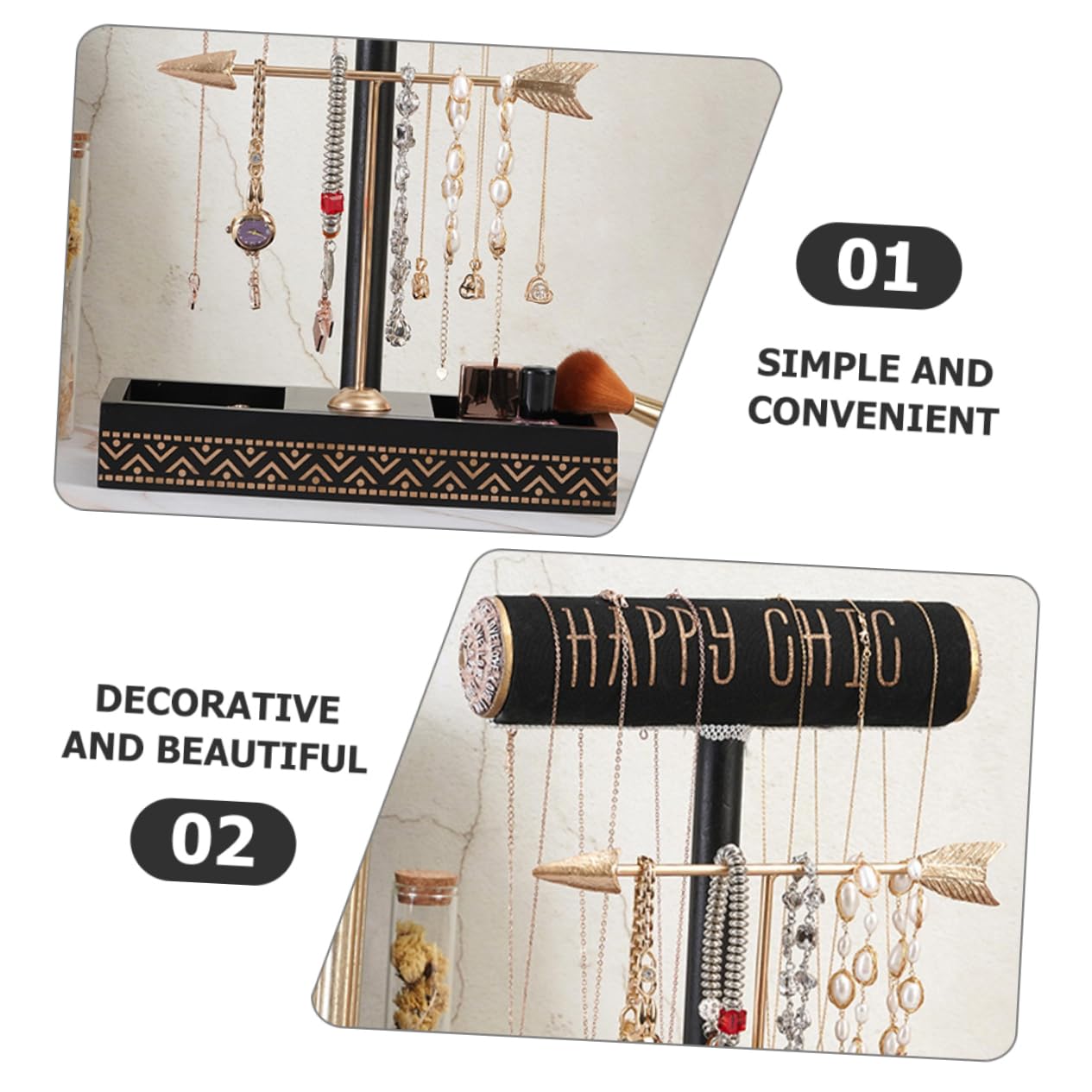 PATIKIL Lot De 2 Supports De Boucles D'oreilles En Acrylique Pour Boucles D' Oreilles, Colliers