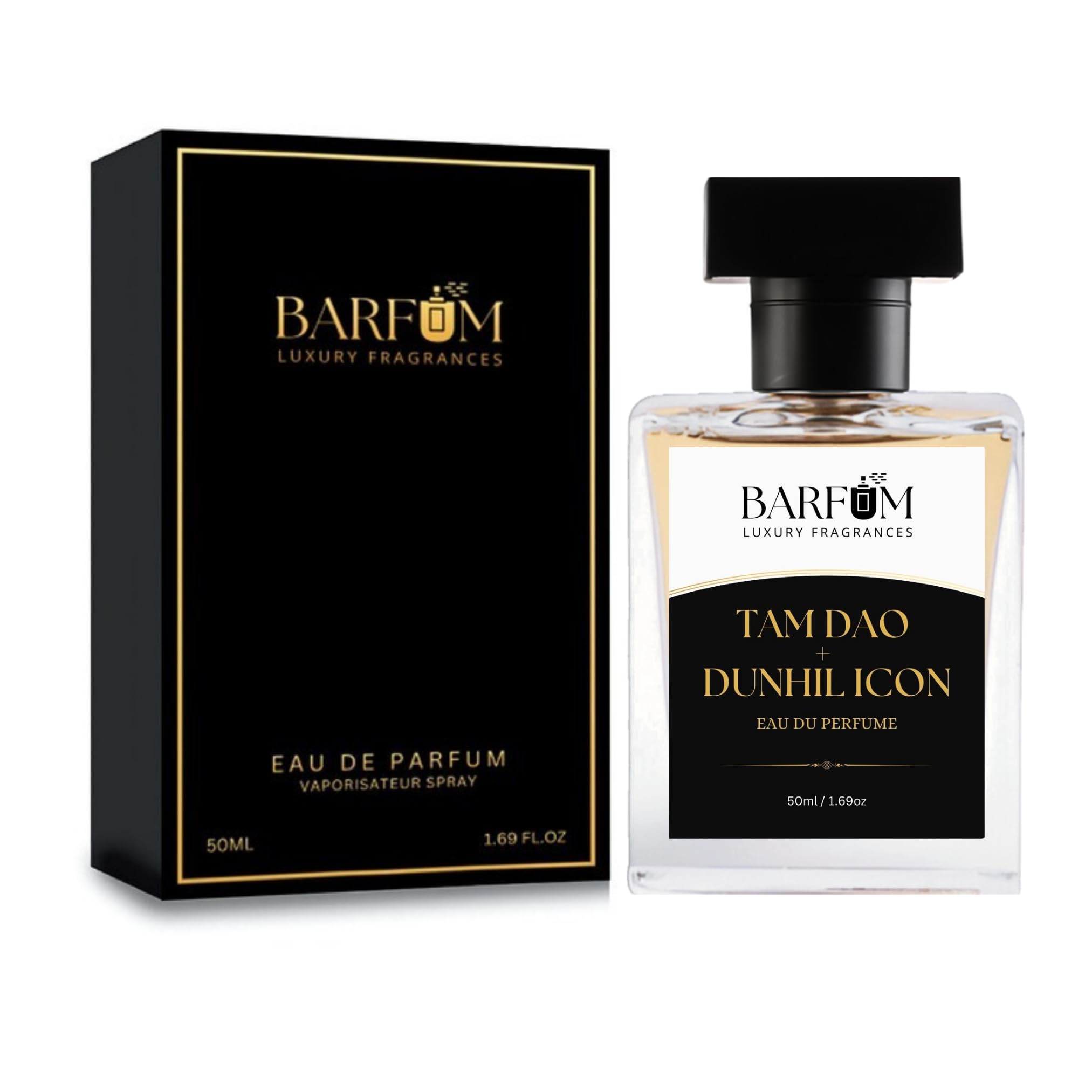 Dun icon + Tam dao Perfume Mix 50ml – Khan's Favorite Blend of Sandalwood, Oud, and Spices | Expertly Crafted, 100% Pure, Long-Lasting | Alcohol-Free Unisex Perfume 50ml