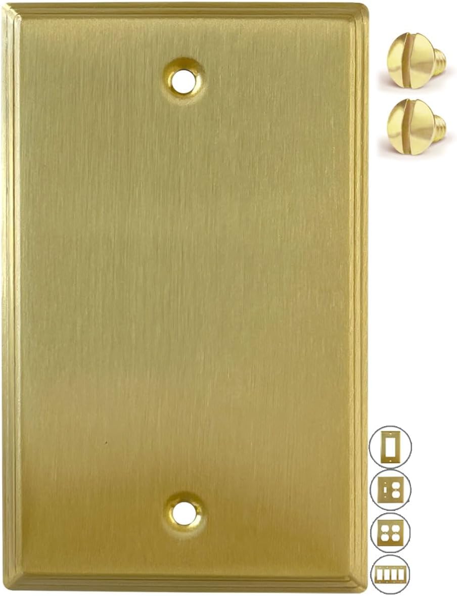 Rio Salto STANDARD SIZE Modern Metal Gold Blank Wall Plate, Blank