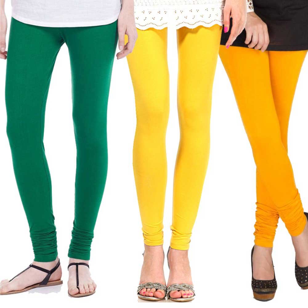 pixie Leggings Set for Women's/Girls in Combo (Pack of 3) Green, Yellow and Dark Yellow - Free Size-picture-58