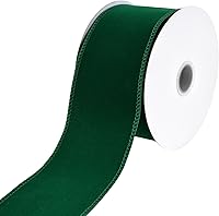 Vista 1 de Homeford Christmas Royal Velvet - Cinta con alambre sólido, 2-1/2 pulgadas, 10 yardas, verde esmeralda