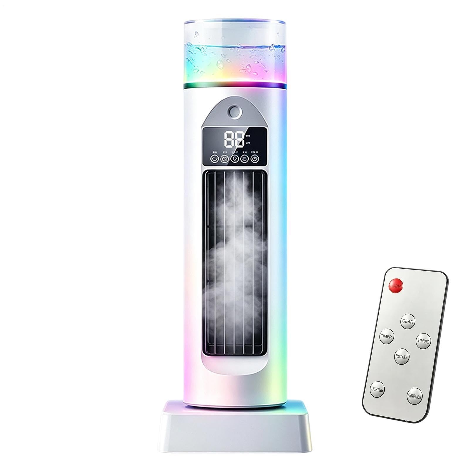 Ventilateur Tour De Bureau - Outil Sans Pales 6 Vitesses Avec Réservoir D'Eau - Ventilateur Oscillant 110° Soufflant De L'Air Froid,Pour Dortoir Bureau Maison Cuisine Intérieur Femmes Hommes